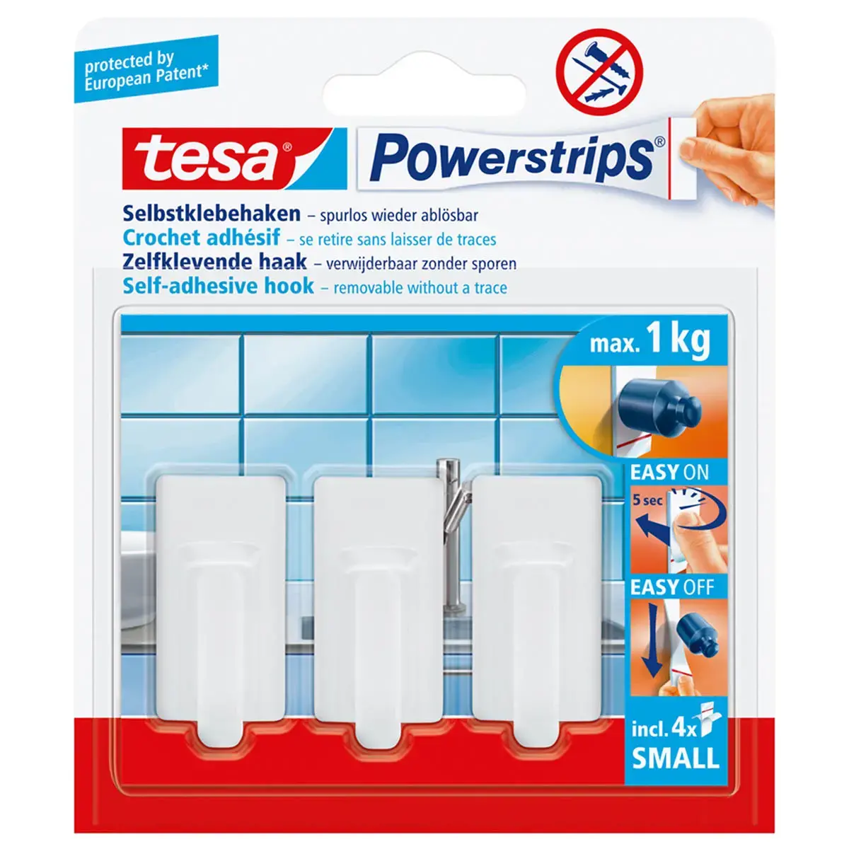 Klittenband SMALL classic, wit - Tesa 