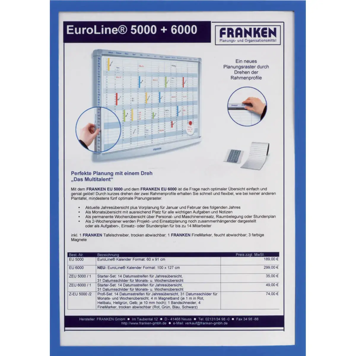 Magnetische hoes FRAME IT X-tra!Line, A4, groen - Franken 