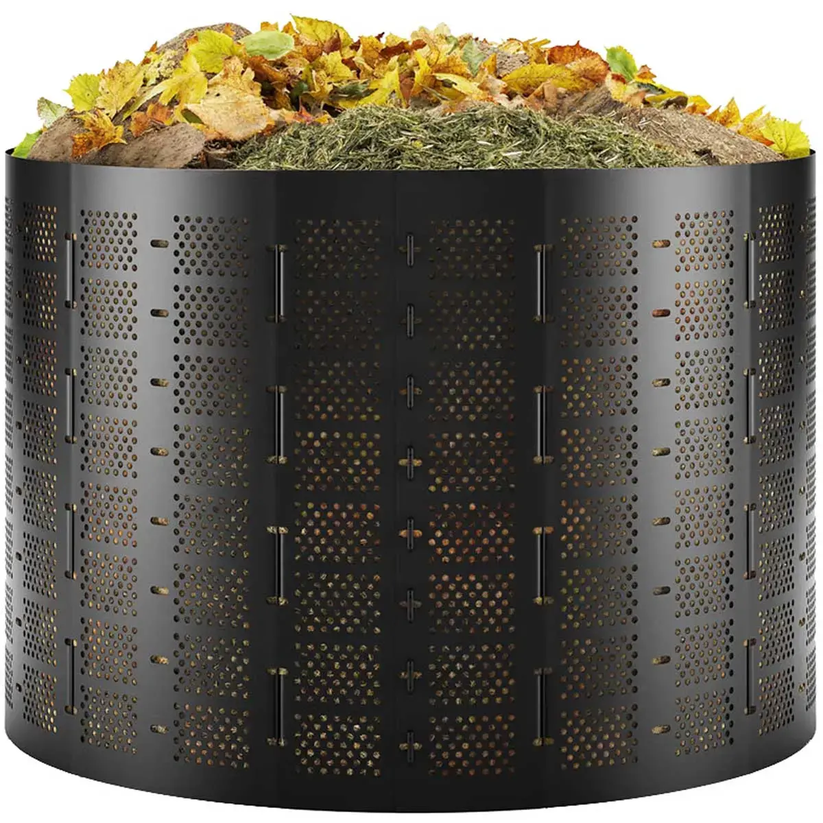 Compostbak, 180 liter, van HDPE, zwart - Bradas