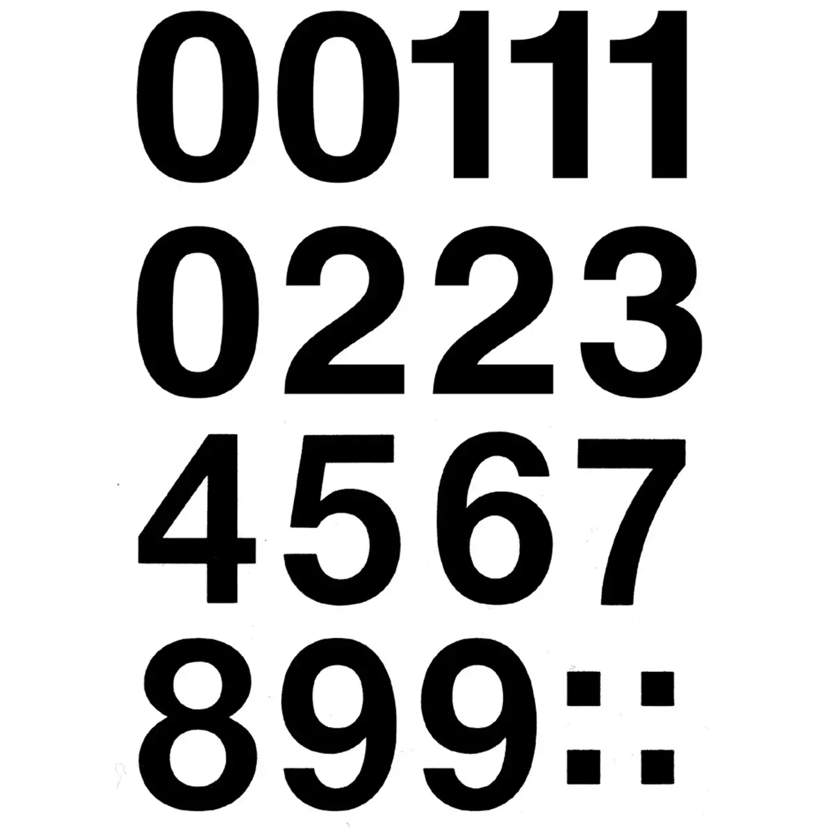 Cijferstickers 1-100, zwarte folie, hoogte: 5 mm - Herma 