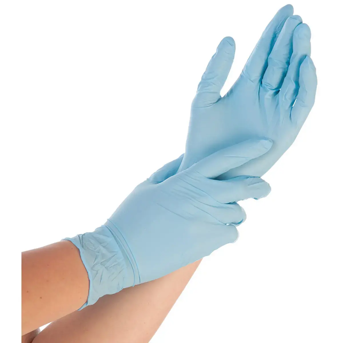 Nitril handschoenen EXTRA SAFE, L, poedervrij, blauw - Hygostar
