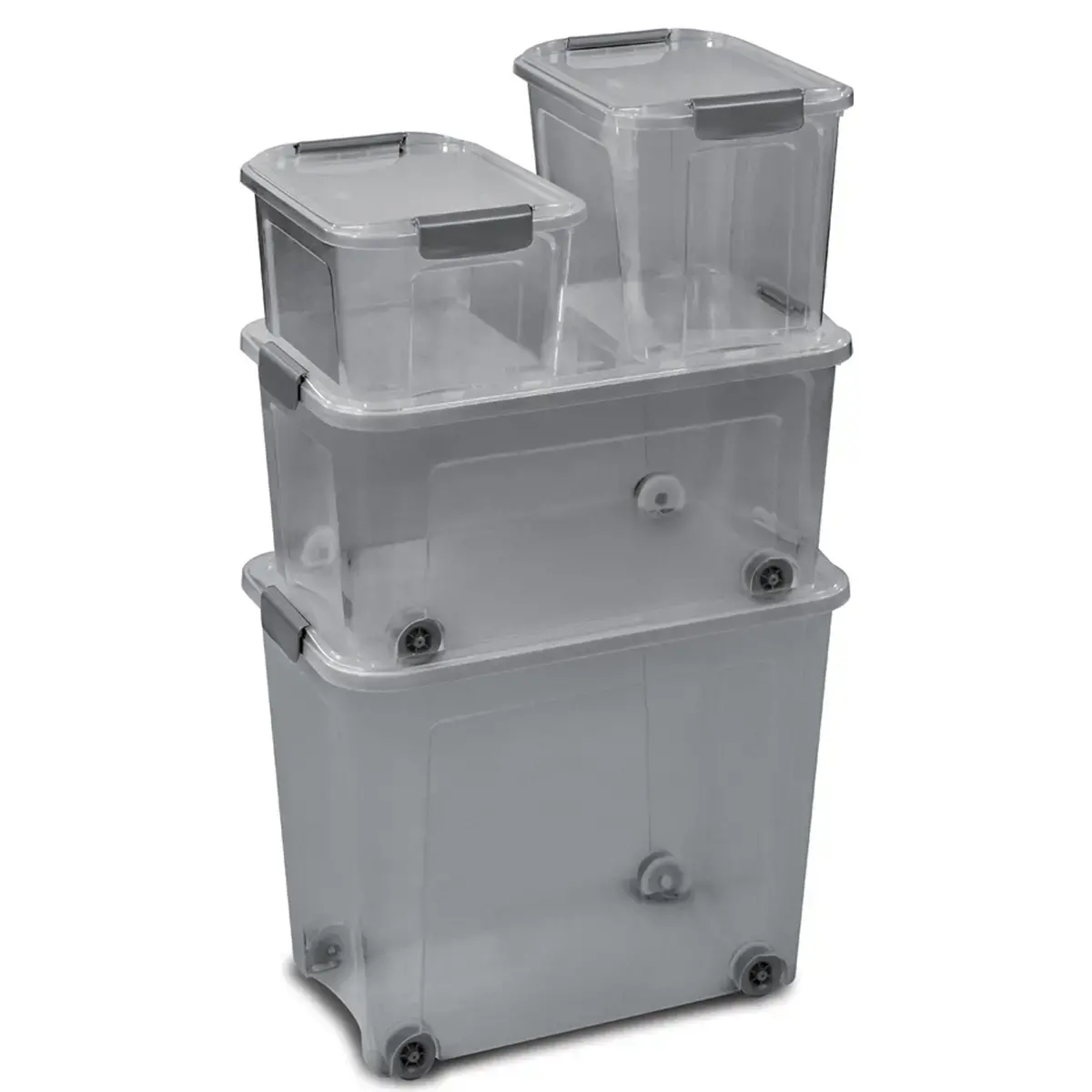 Opbergdoos SHADOW, 18 liter, grijs doorschijnend - Cep 