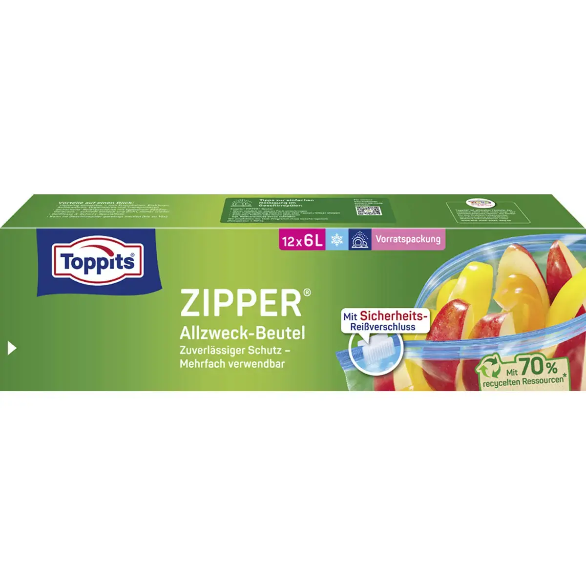 Multi-use zakje met ritssluiting, 18 x 3 liter - Toppits