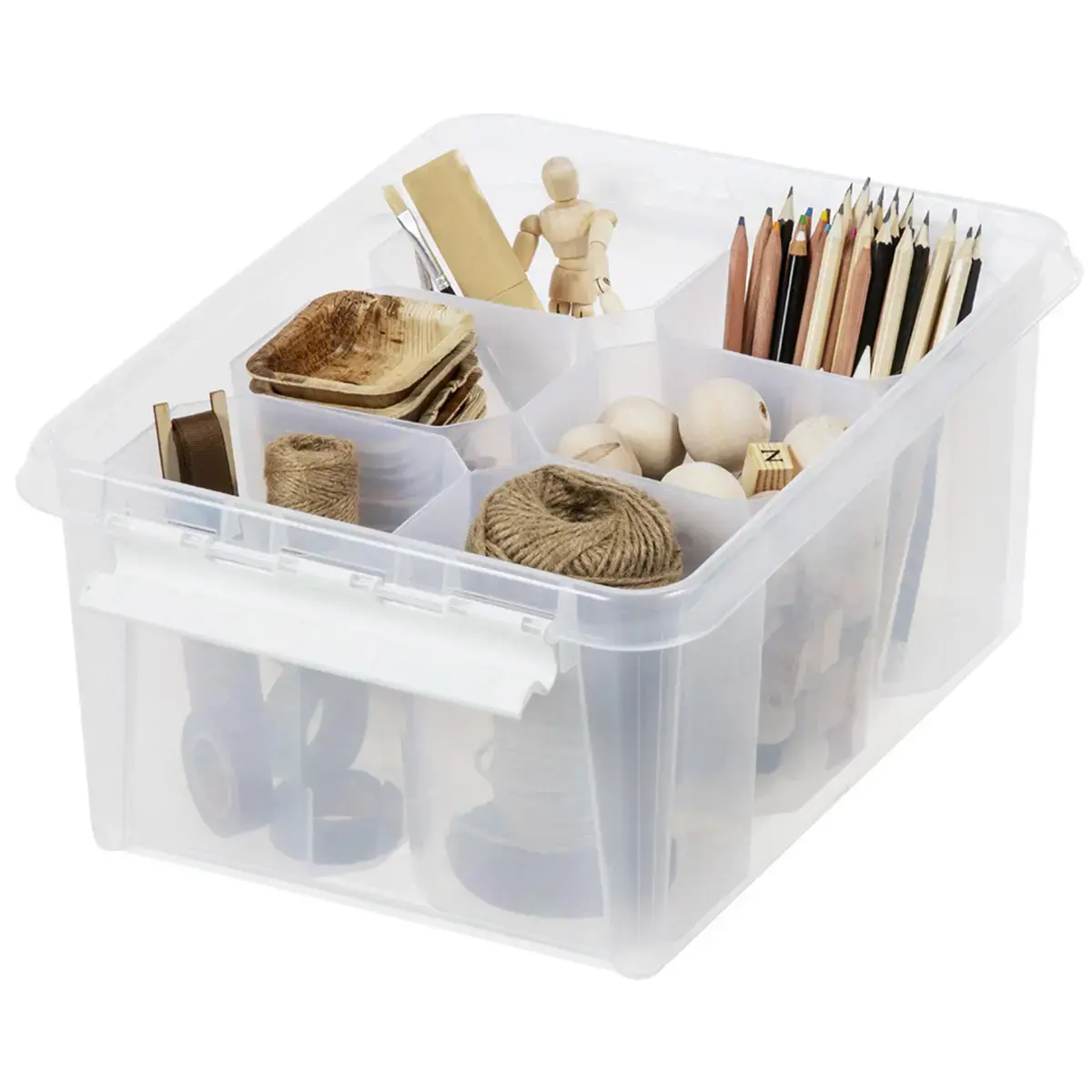 Opbergdoos CLASSIC 14 L + inzetstukken, wit - Smartstore