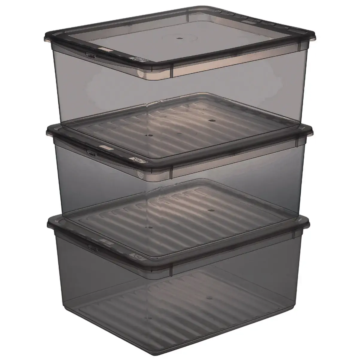 Set opbergdozen 'bea', 4x 5,6 L, grijs - Keeeper