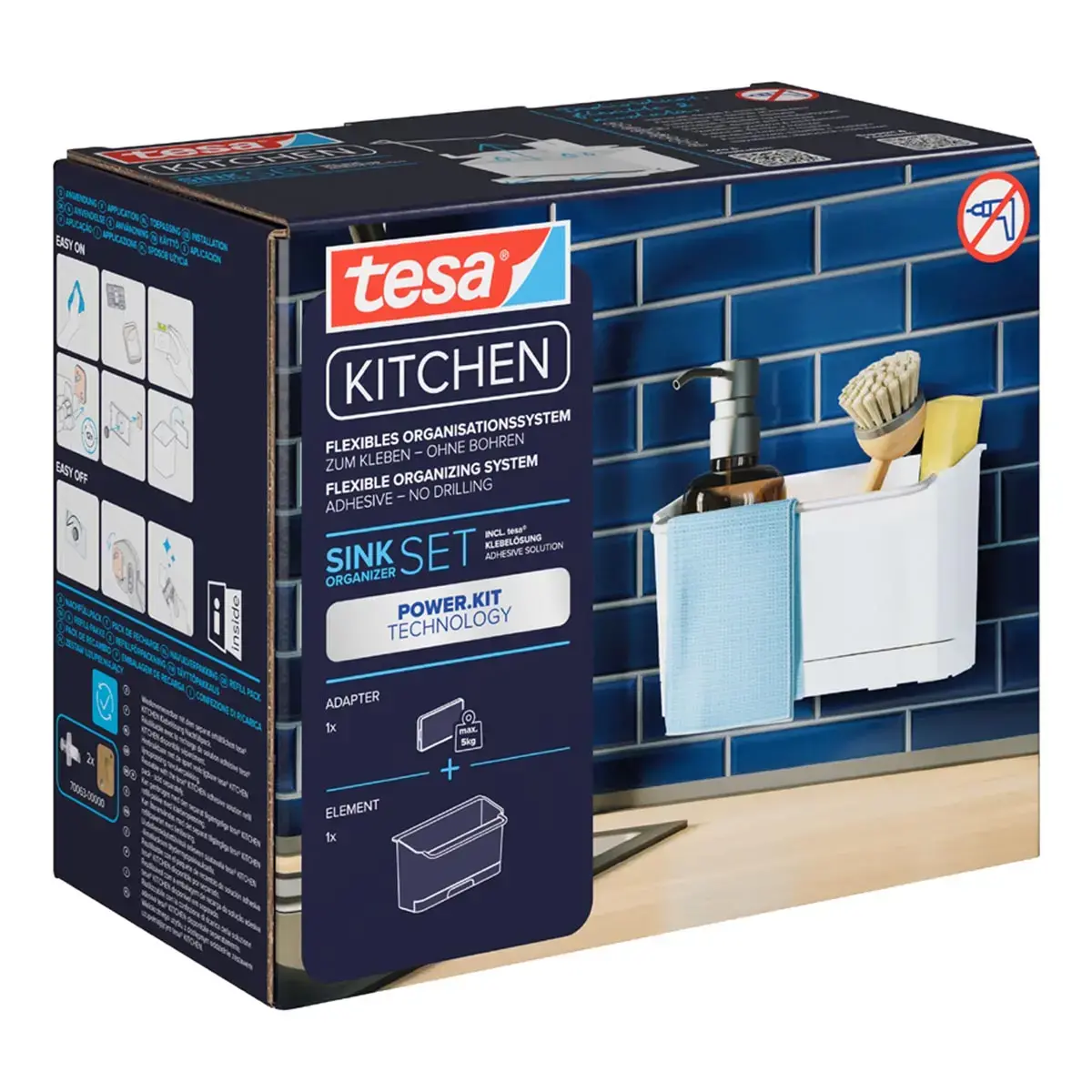 Opbergruimte voor gootsteen, wit - Tesa