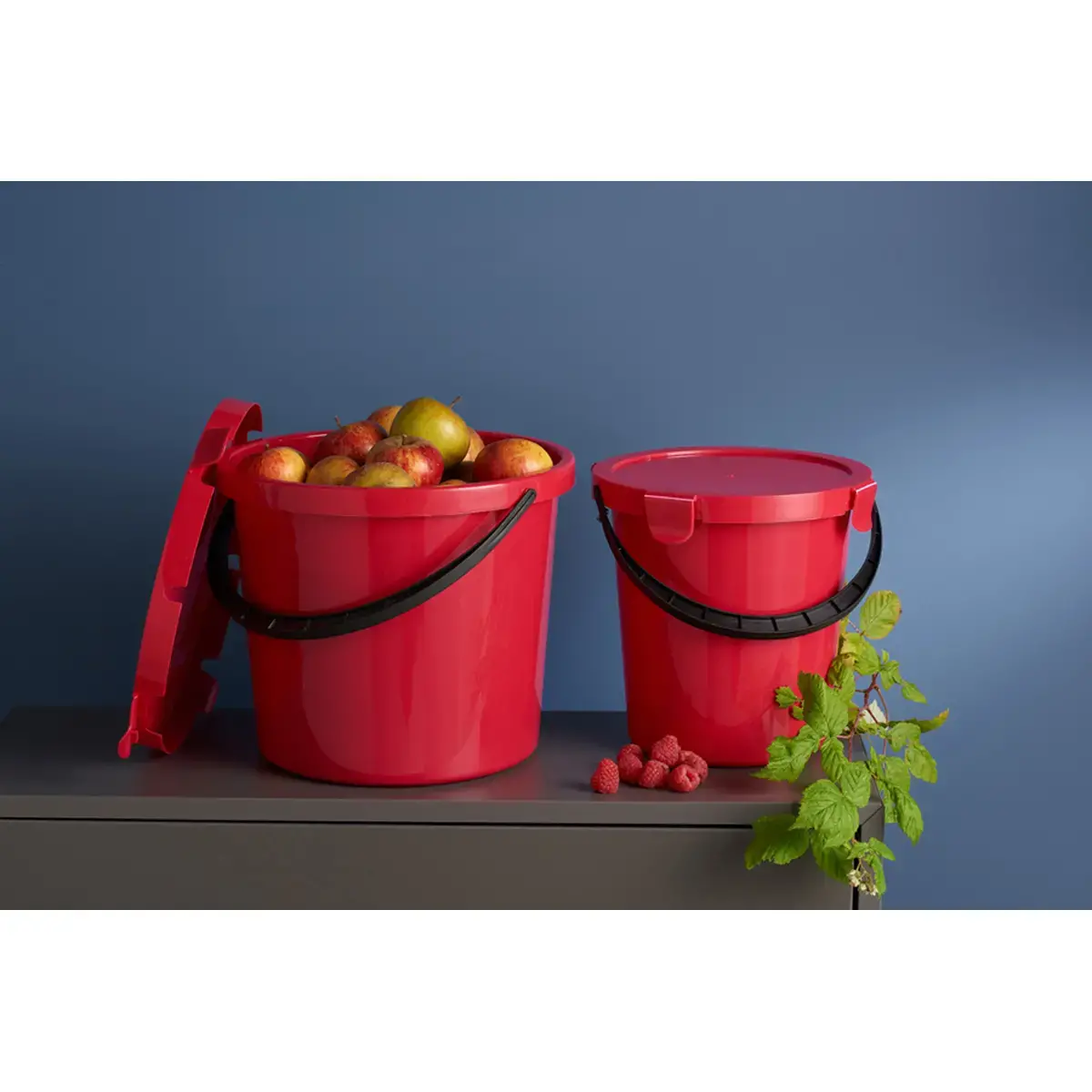 Plukemmer met deksel, 5 L, donkergrijs - Plast Team 