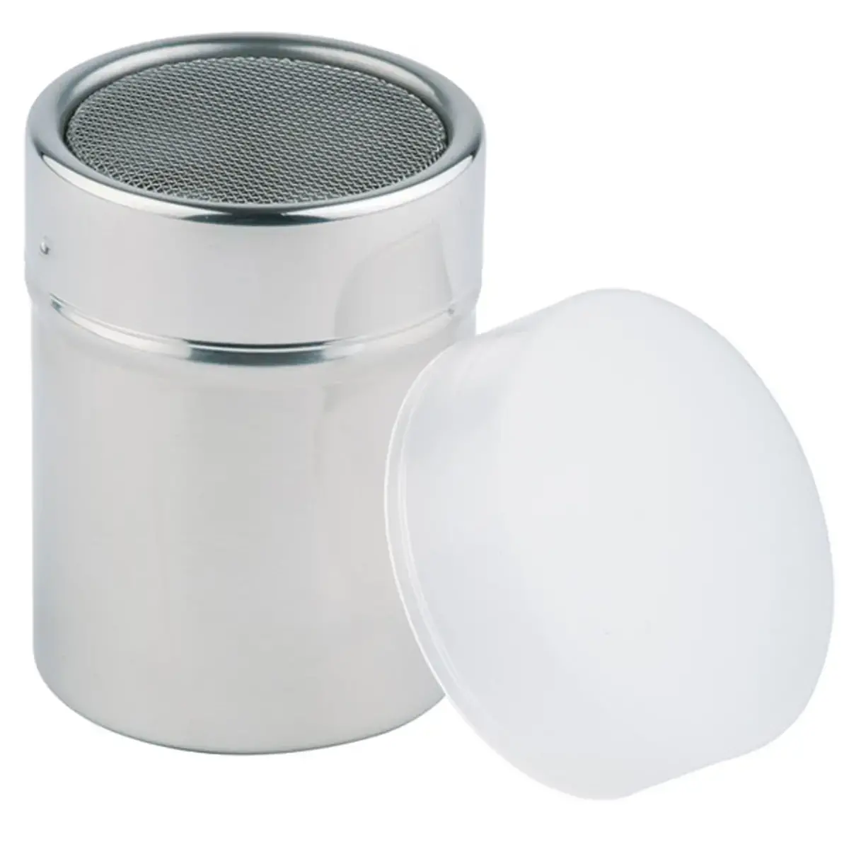 Strooiwagen met stofkap, zilver - APS 