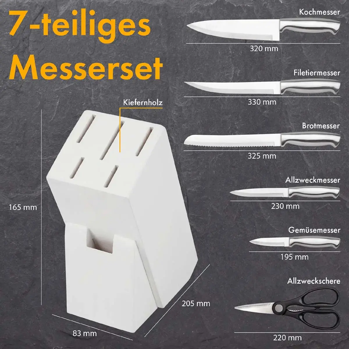 Mesblok C-MBS 4018, 7-delig, wit - Classbach