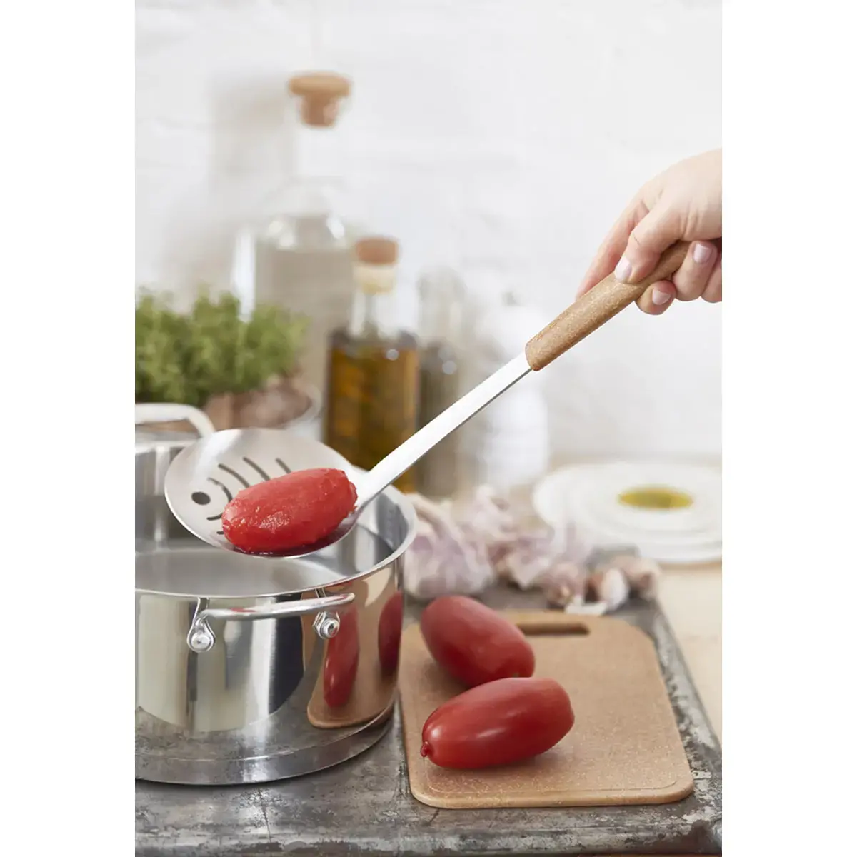 BIO schuimspaan, steel met houtlook - Gastromax 