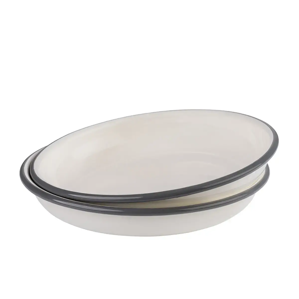2 geëmailleerde diepe borden, diameter 220 mm - APS
