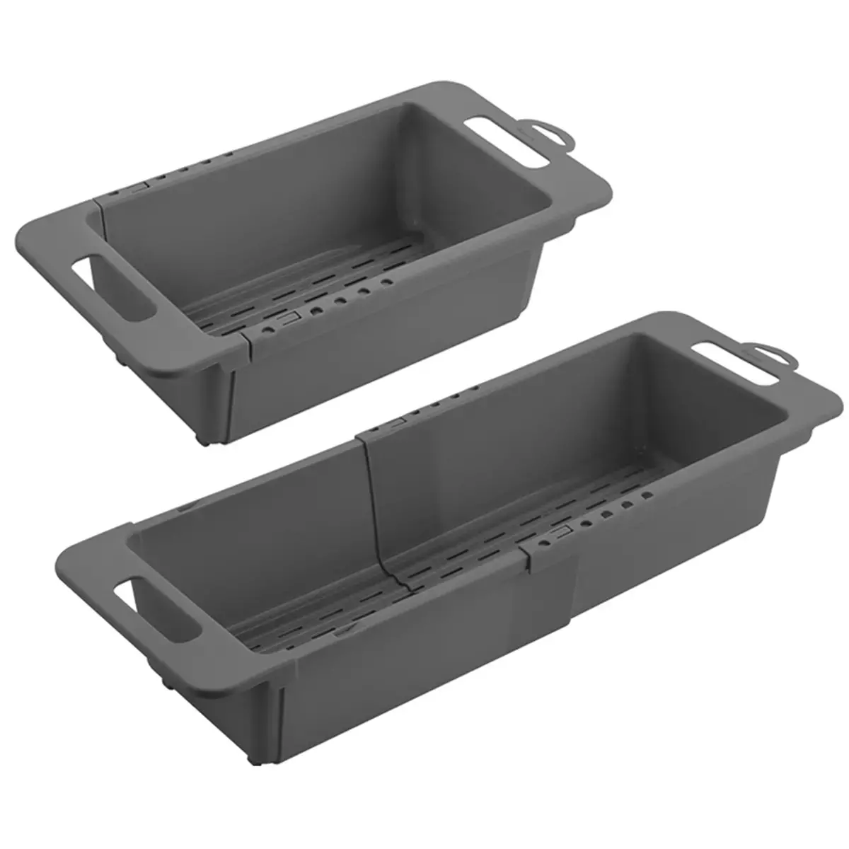 Uittrekbare afdruiprek Drain-Flex, kunststof, grijs - Metaltex