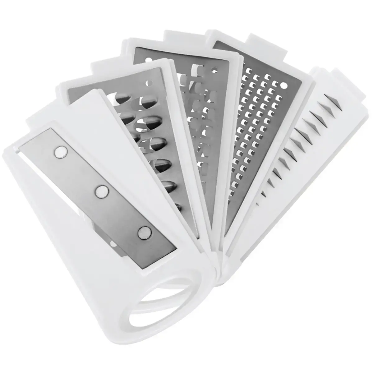 Multifunctionele mandoline Mandolino, 5 raspen, wit - Metaltex