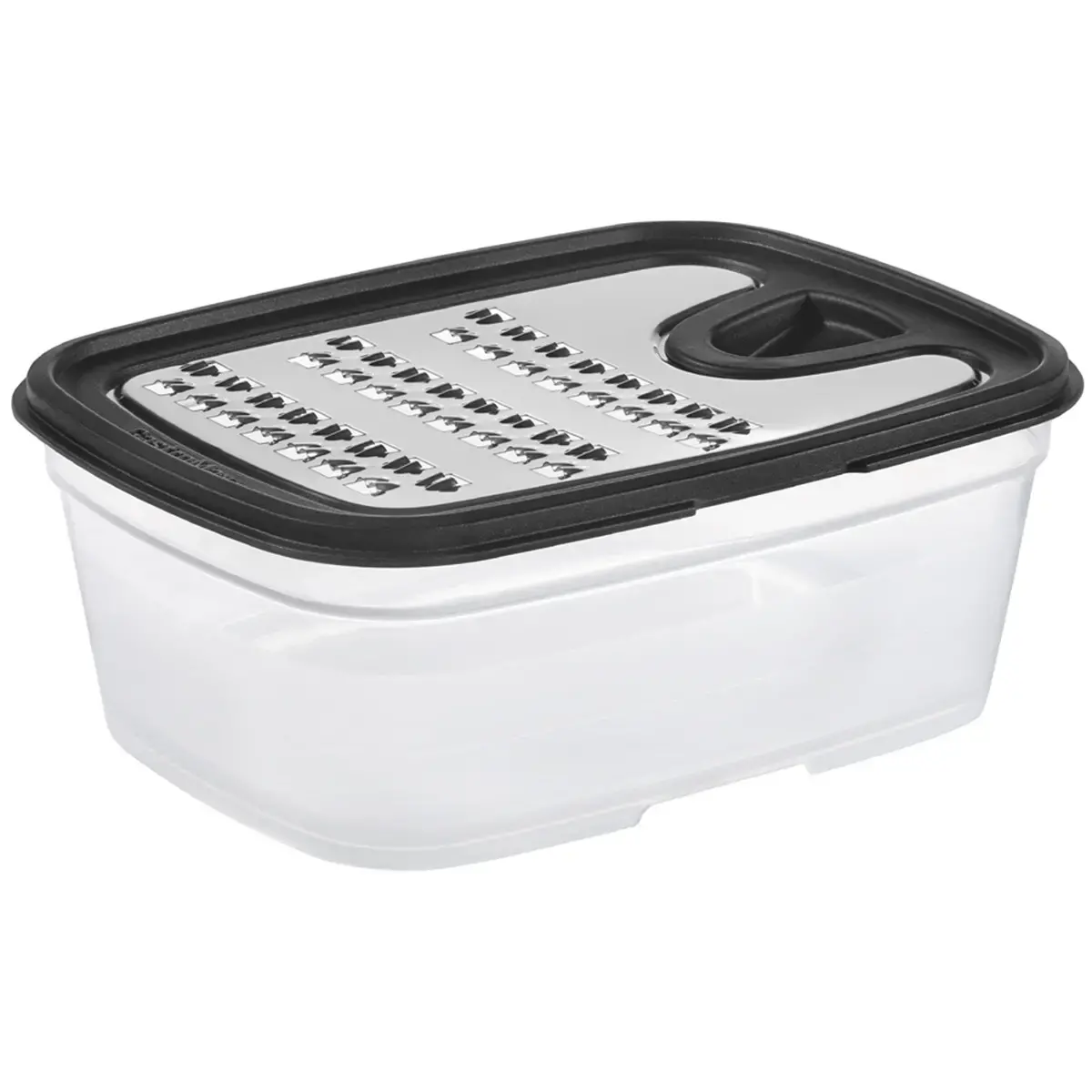 Rasp met bakje, transparant/zwart - Gastromax