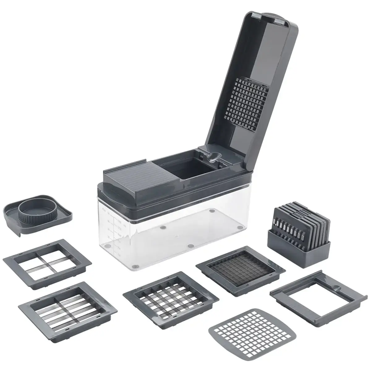 Fruit- en groentesnijder Slice-Cube, 12-in-1, grijs - Metaltex