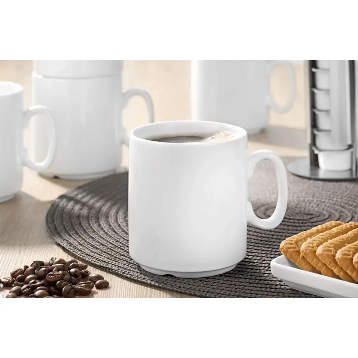 6 koffiekopjes 'Diane', wit - Esmeyer 
