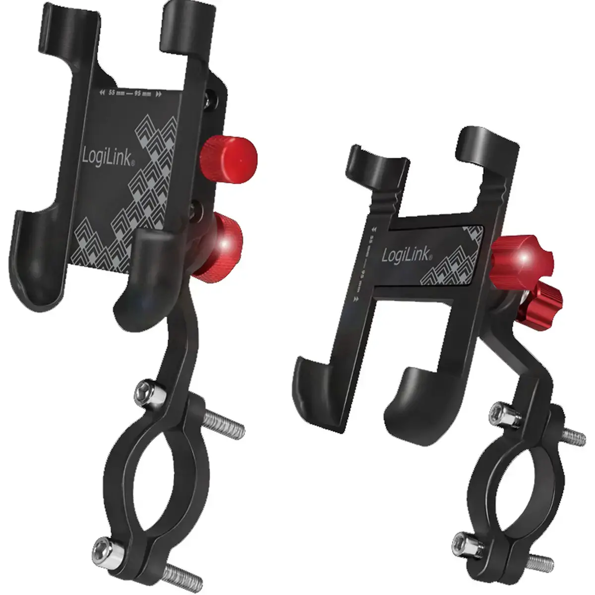 LogiLink Smartphonehouder voor fiets, recht, zwart/rood
