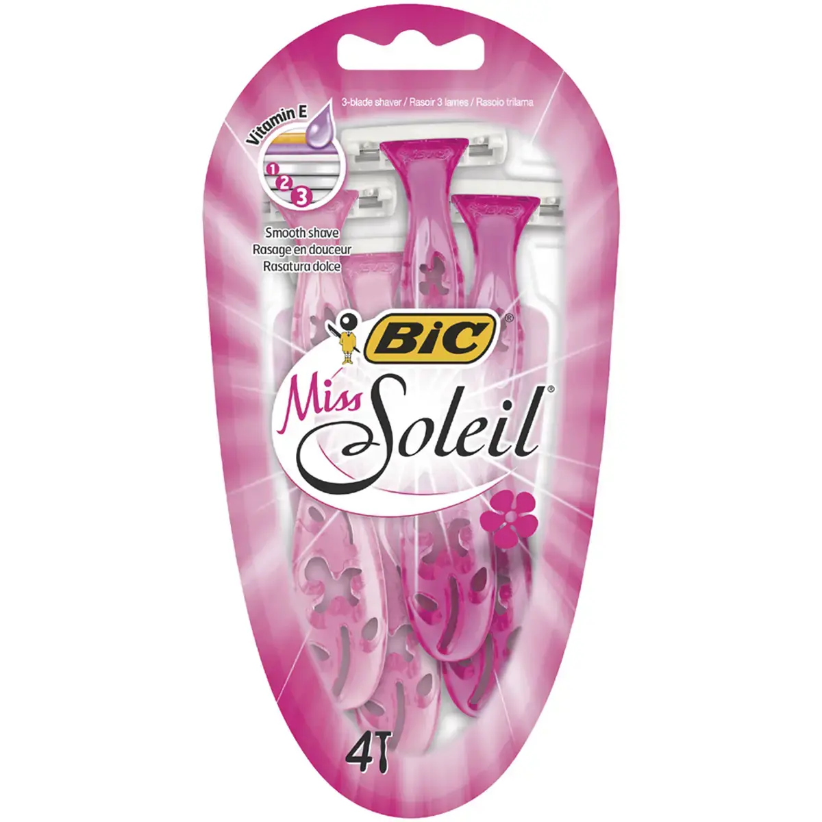 BIC Wegwerpscheermes Miss Soleil, voor vrouwen, verpakking van 4