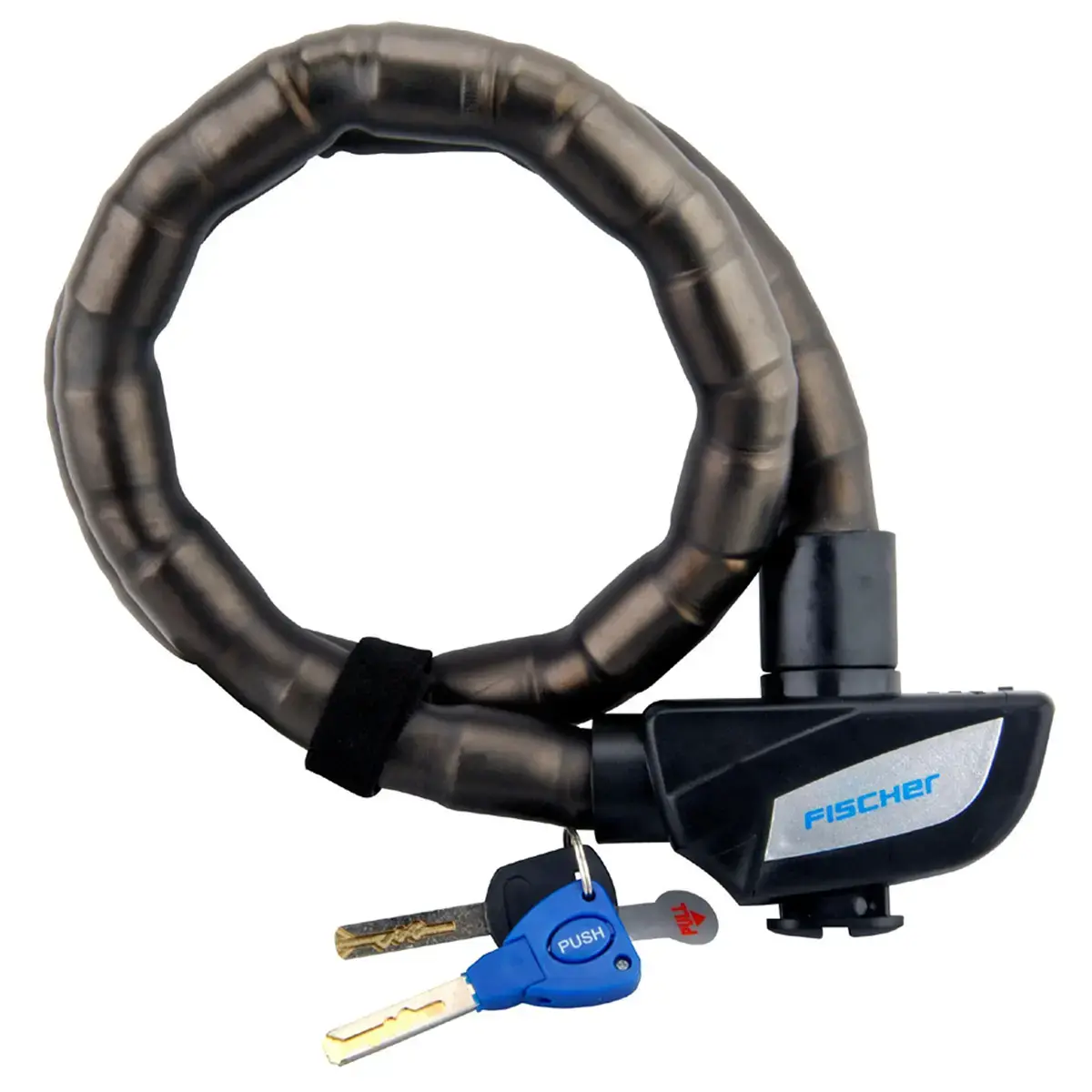 FISCHER Kettingslot voor fiets met geharde schakels, zwart