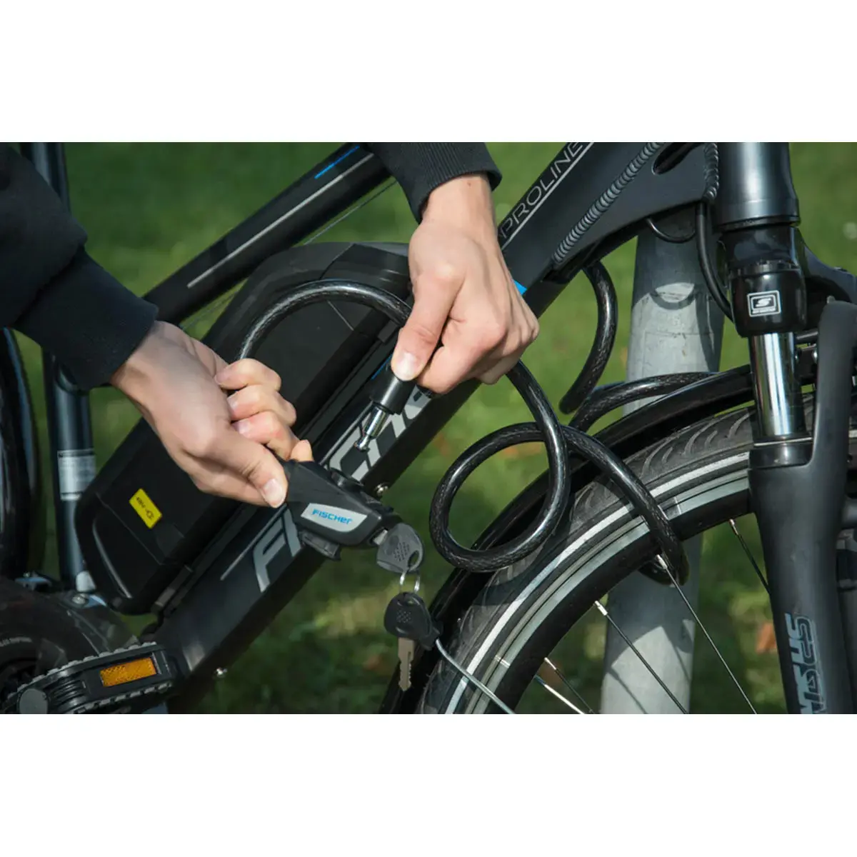 FISCHER Fietsslotkabel, lengte: 1.800 mm, zwart