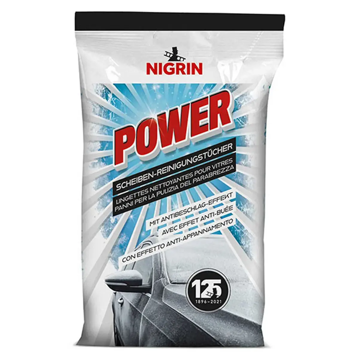 NIGRIN POWER reinigingsdoekjes voor autoruiten, plat formaat