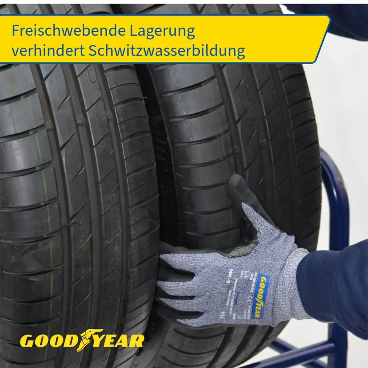 GOODYEAR Rek voor autobanden, geschikt voor 4 banden, blauw 