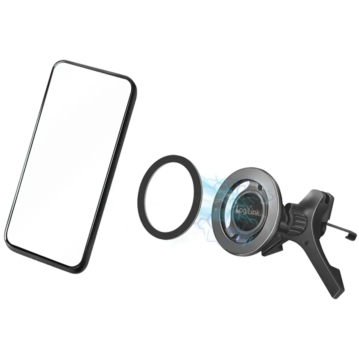 LogiLink Magnetische 3-puntssteun voor smartphone, zwart
