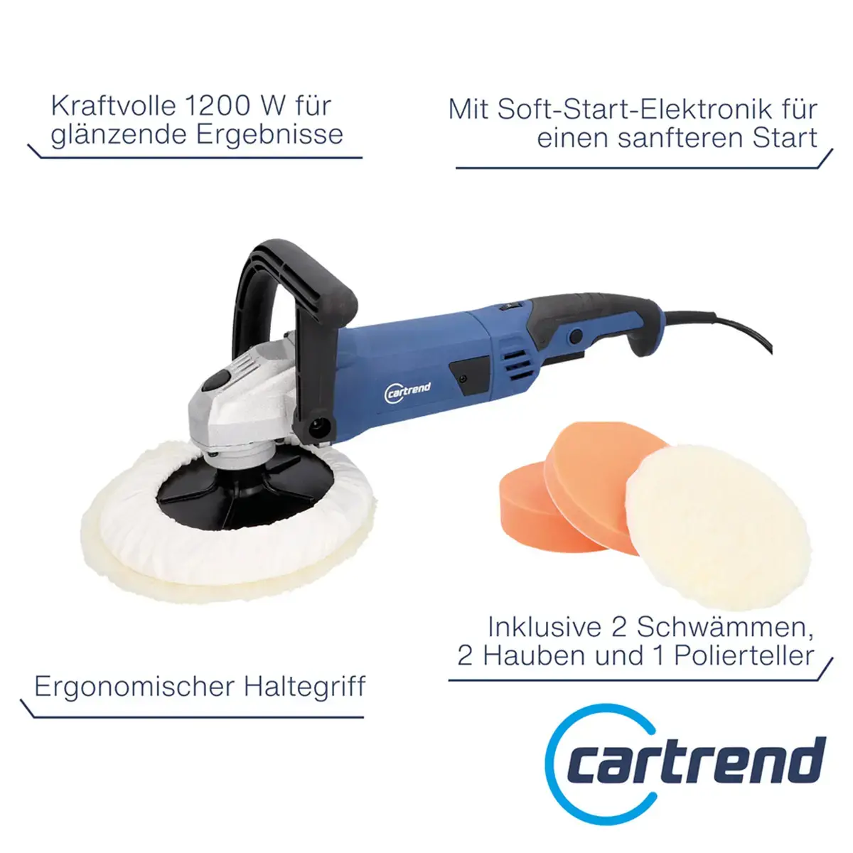 cartrend Professionele voertuigpolijstmachine, 1.200 watt 