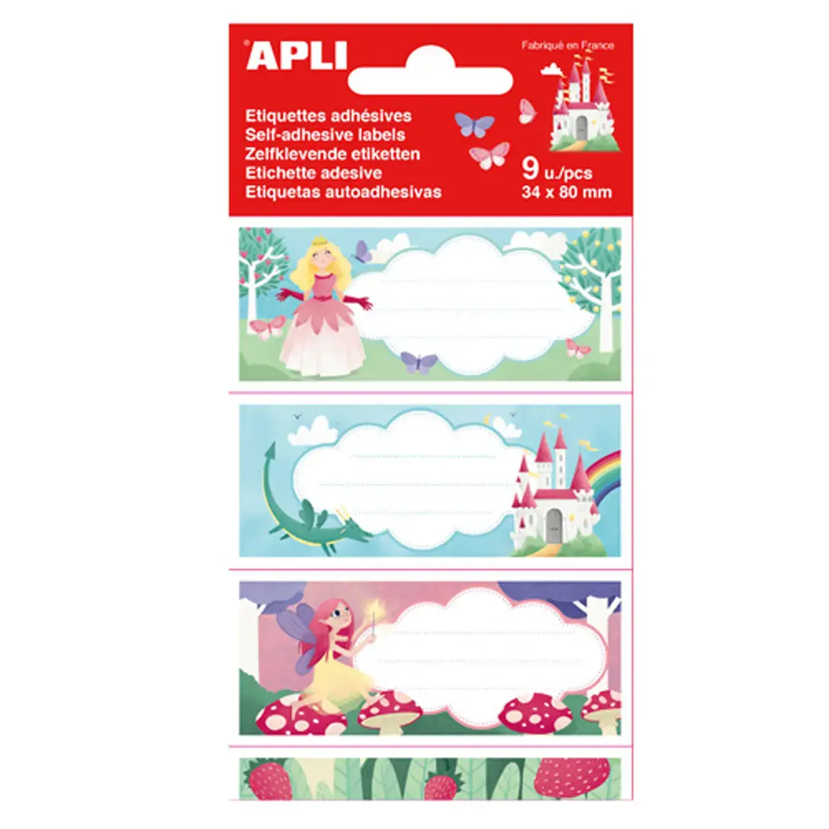 Schooletiketten prinsessen 9 stuks - Apli