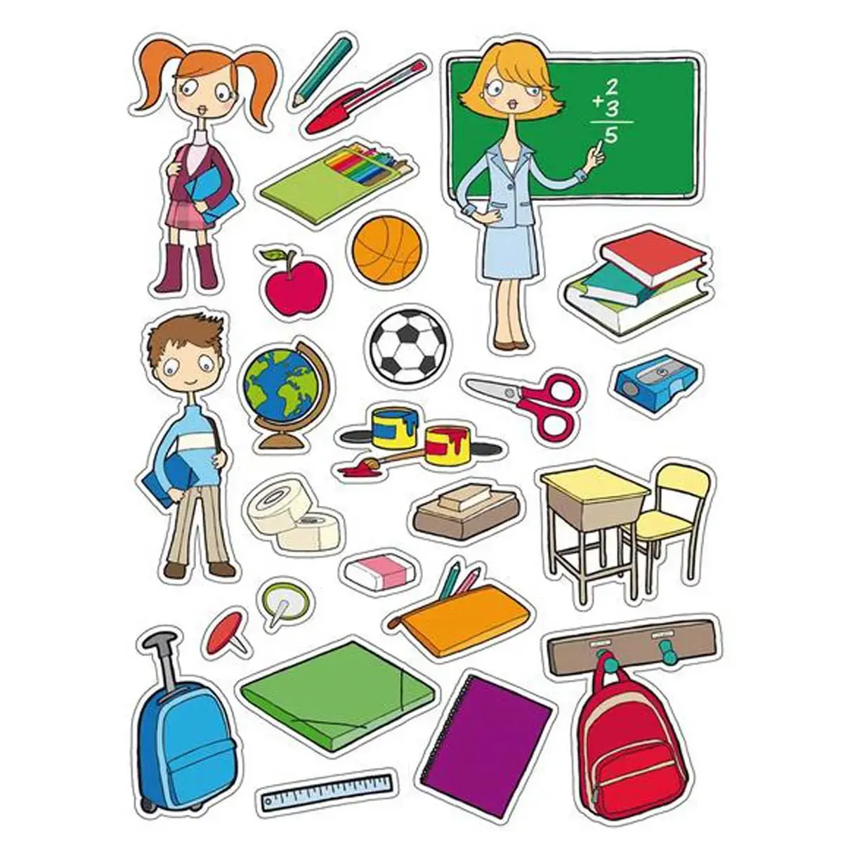Themakleurstickers De School 3 bladeren - Apli 
