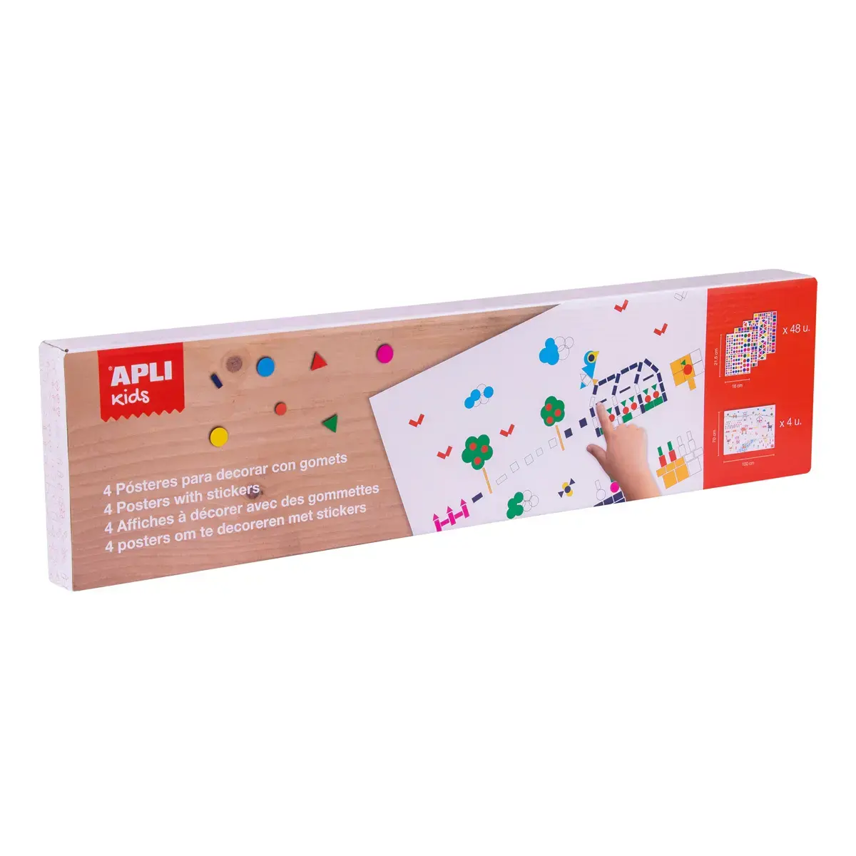 Posters De boerderij + stickervellen - 4 stuks - Apli