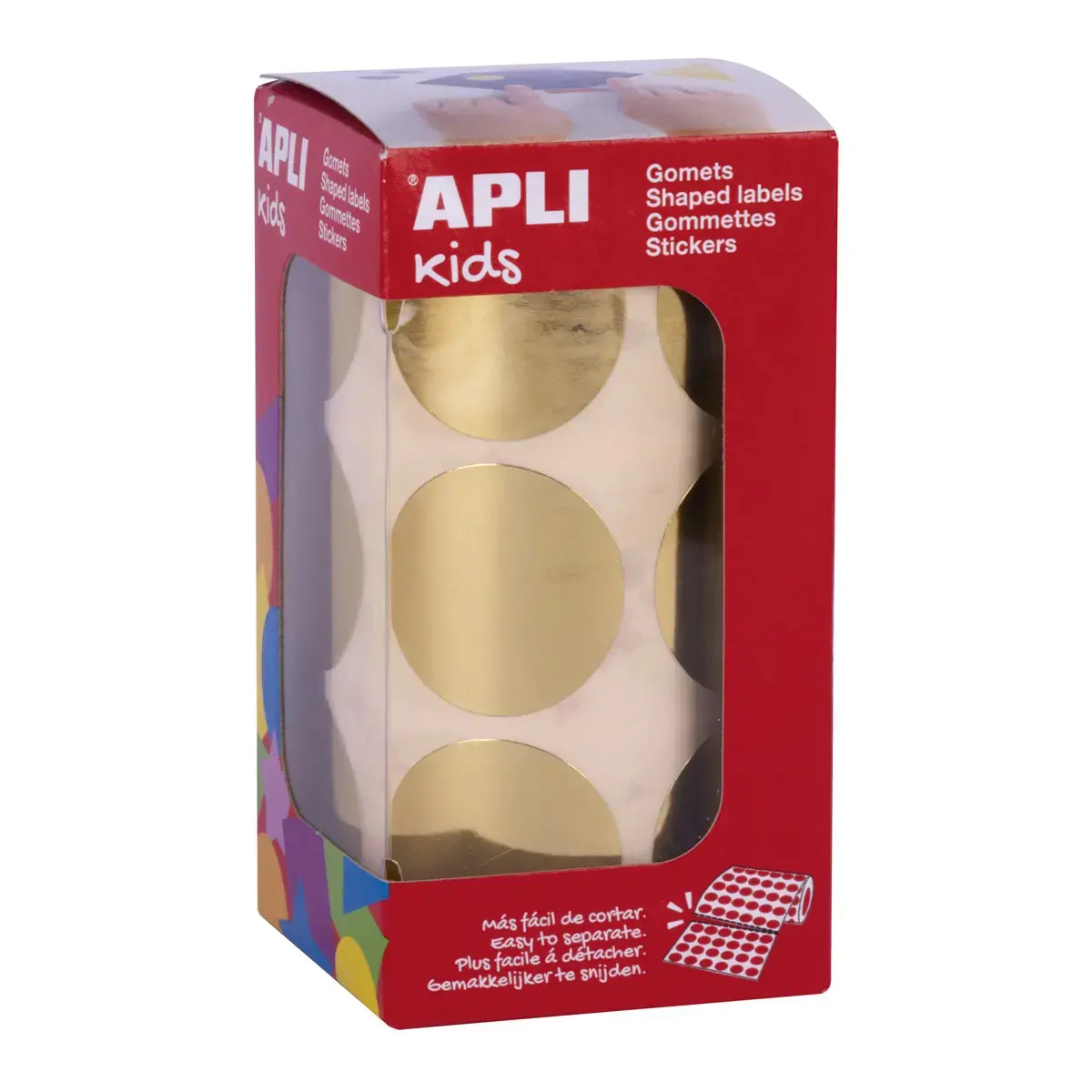 Rol stickers metaalachtig goud, rond Ø33 mm - Apli