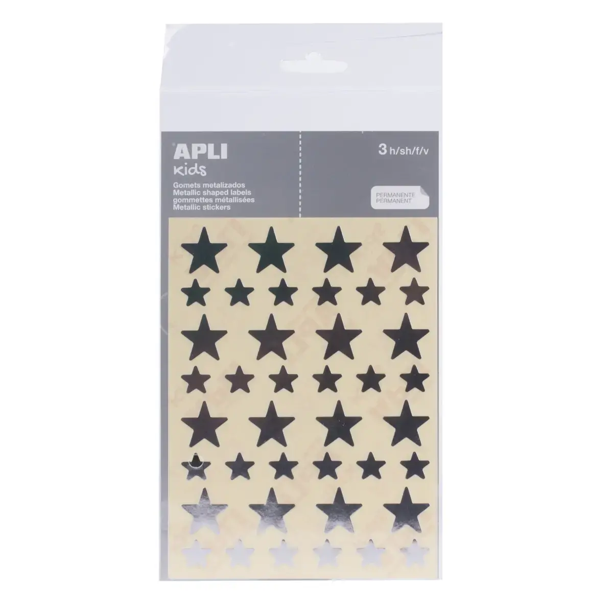 Sterstickers 12,5 en 19,5 mm metallic zilver 3 vellen - Apli