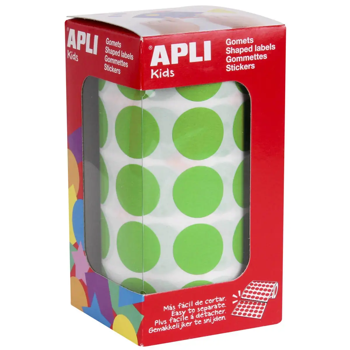 Rol met ronde gommetjes Ø 20 mm lichtgroen - Apli
