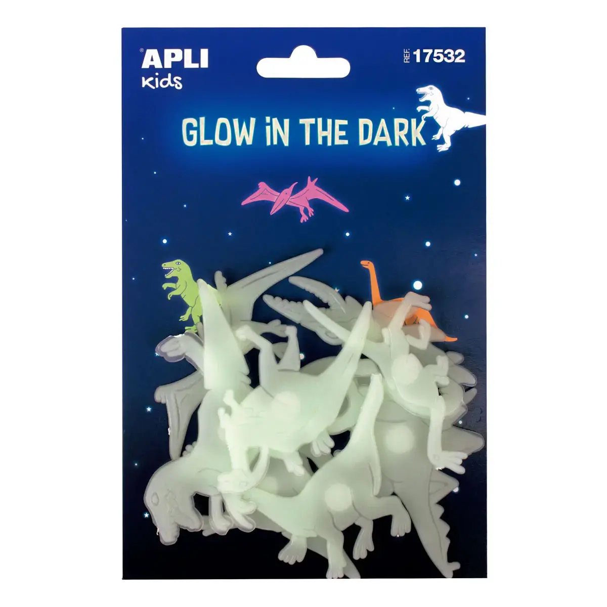 Luminescente dinosaurusstickers - 9 stuks - Apli