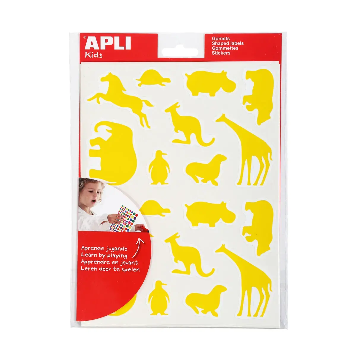 Wilde dieren stickervellen in assorti kleuren 10 vellen - Apli 