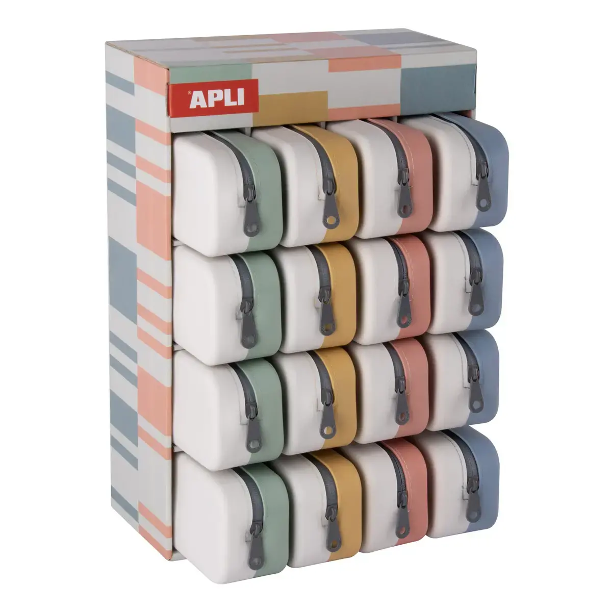Display met 16 tweekleurige siliconen etuis Up North - Apli