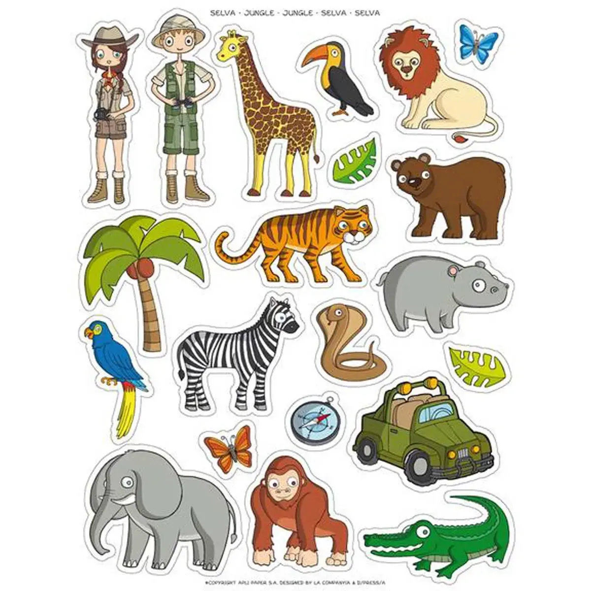 Themage kleefstickers De jungle 12 vellen - Apli