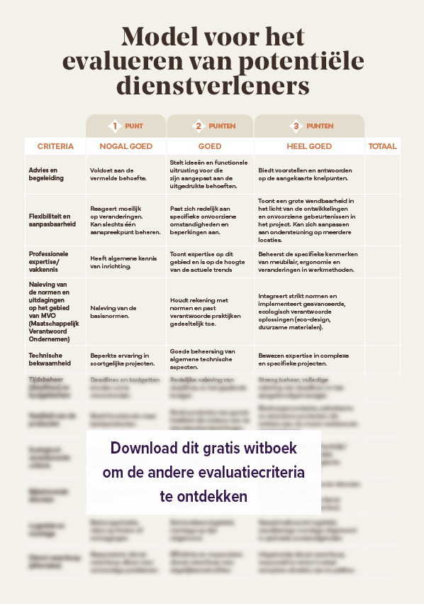 grille évaluation prestataires