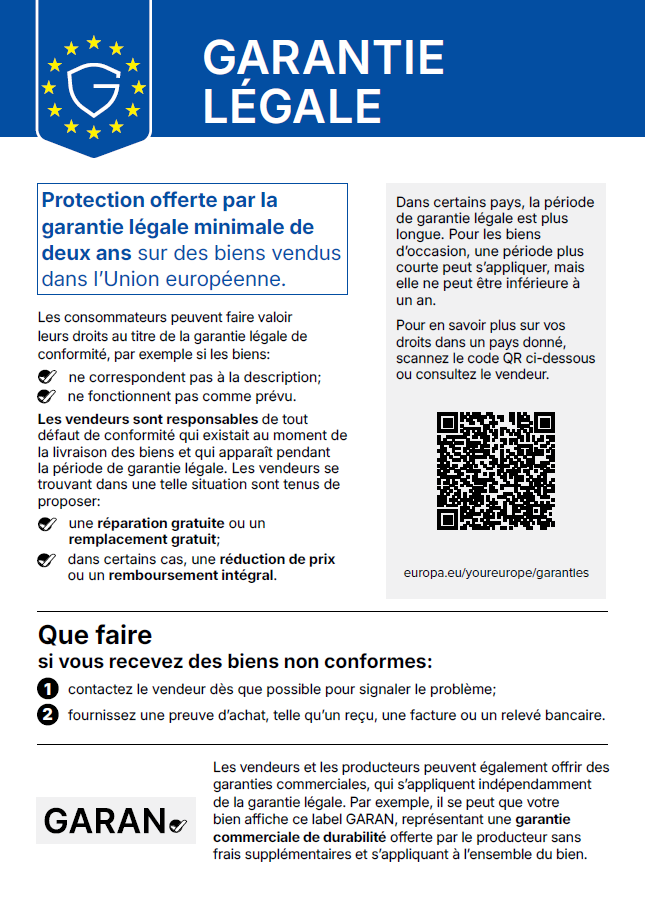 affichage garantie légale de conformité